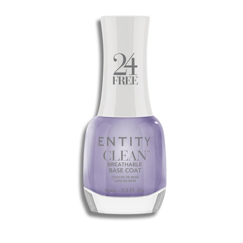 Entity Clean Base Coat Breathable Nail Lacquer, 0.5 oz, Vegan and Cruelty Free Nail Polish with Added Biotin, Halal Nail Polish, Organic Nail Polish Base Coat - Image 1